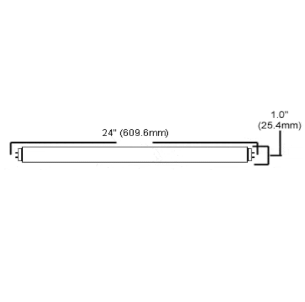 24 Inch T8 Fluorescent Tube Light Bulb 17W 4100K Cool White 2800 Lumen G13 Bi-Pin Base Pack of 6 B83982