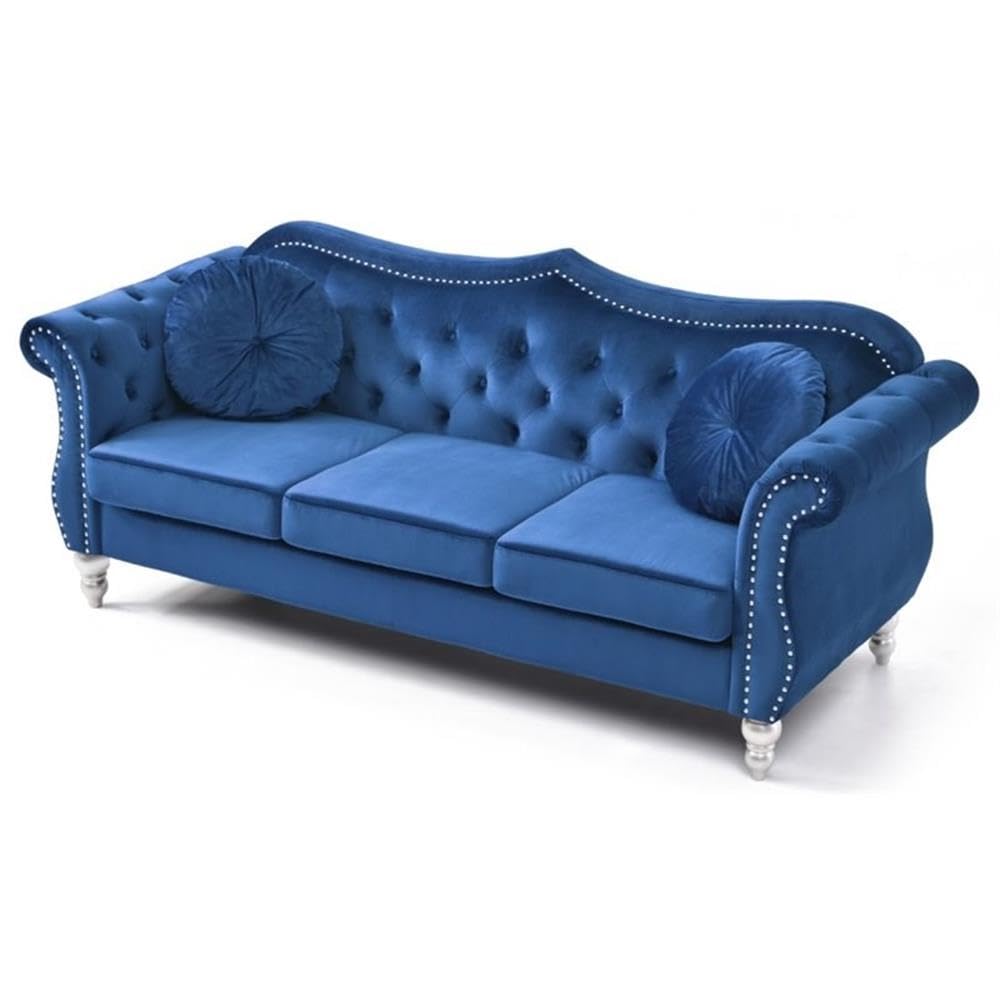 Navy Blue Velvet Sofa L216301