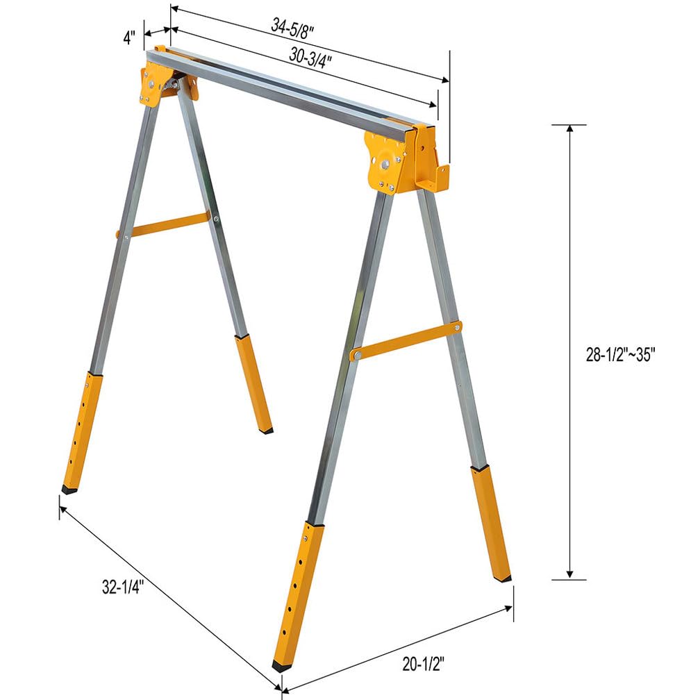 2 Pack Adjustable Steel Saw Horses H758098