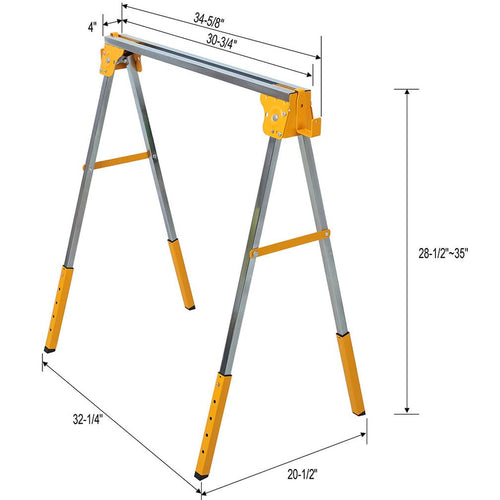 2 Pack Adjustable Steel Saw Horses H758098