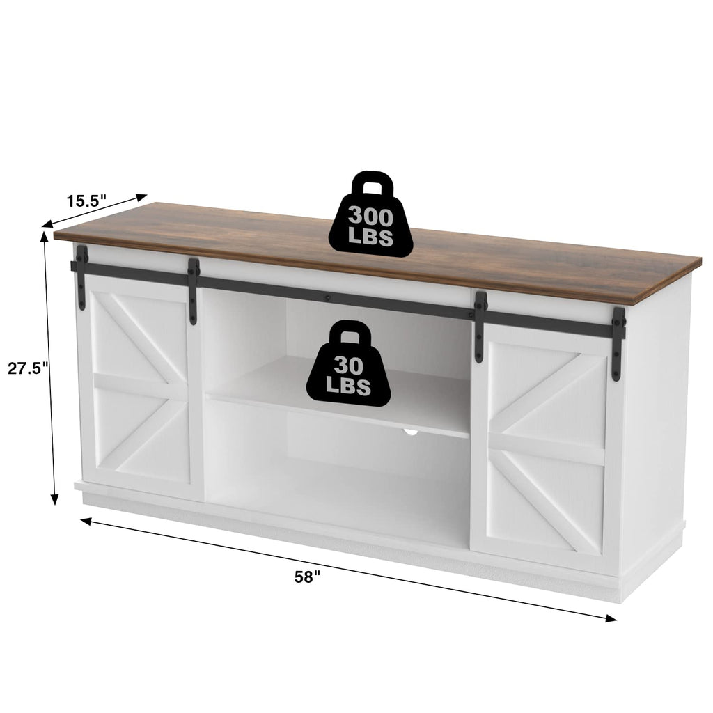 Bright White TV Stand for 65 Inch TV V36872