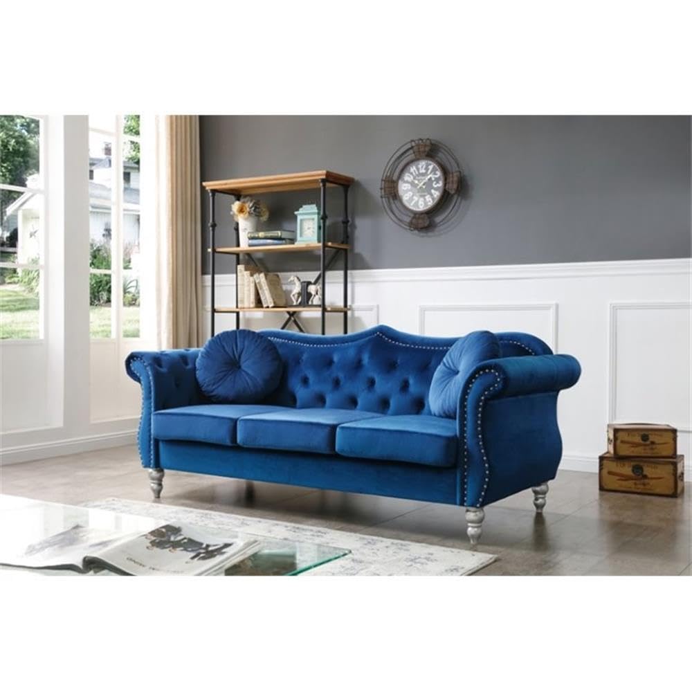 Navy Blue Velvet Sofa L216301