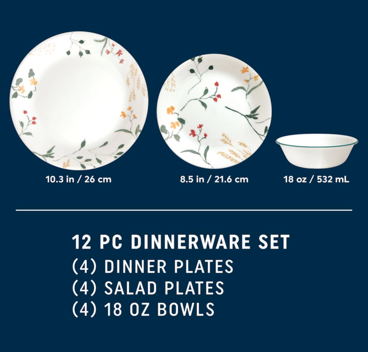 12-Piece Dinnerware Set W3825