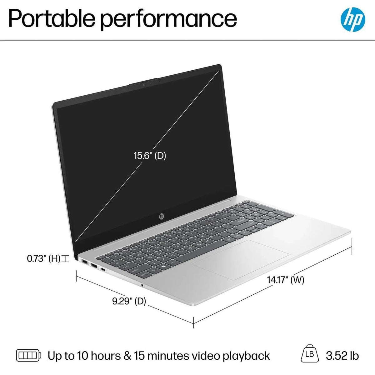 15.6" HD Touch Screen Laptop Intel Core i3 8GB RAM 256GB SSD F866