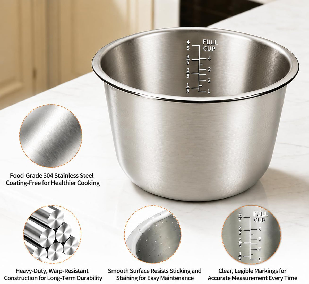 Stainless Steel Replacement Inner Pot Bowl B575