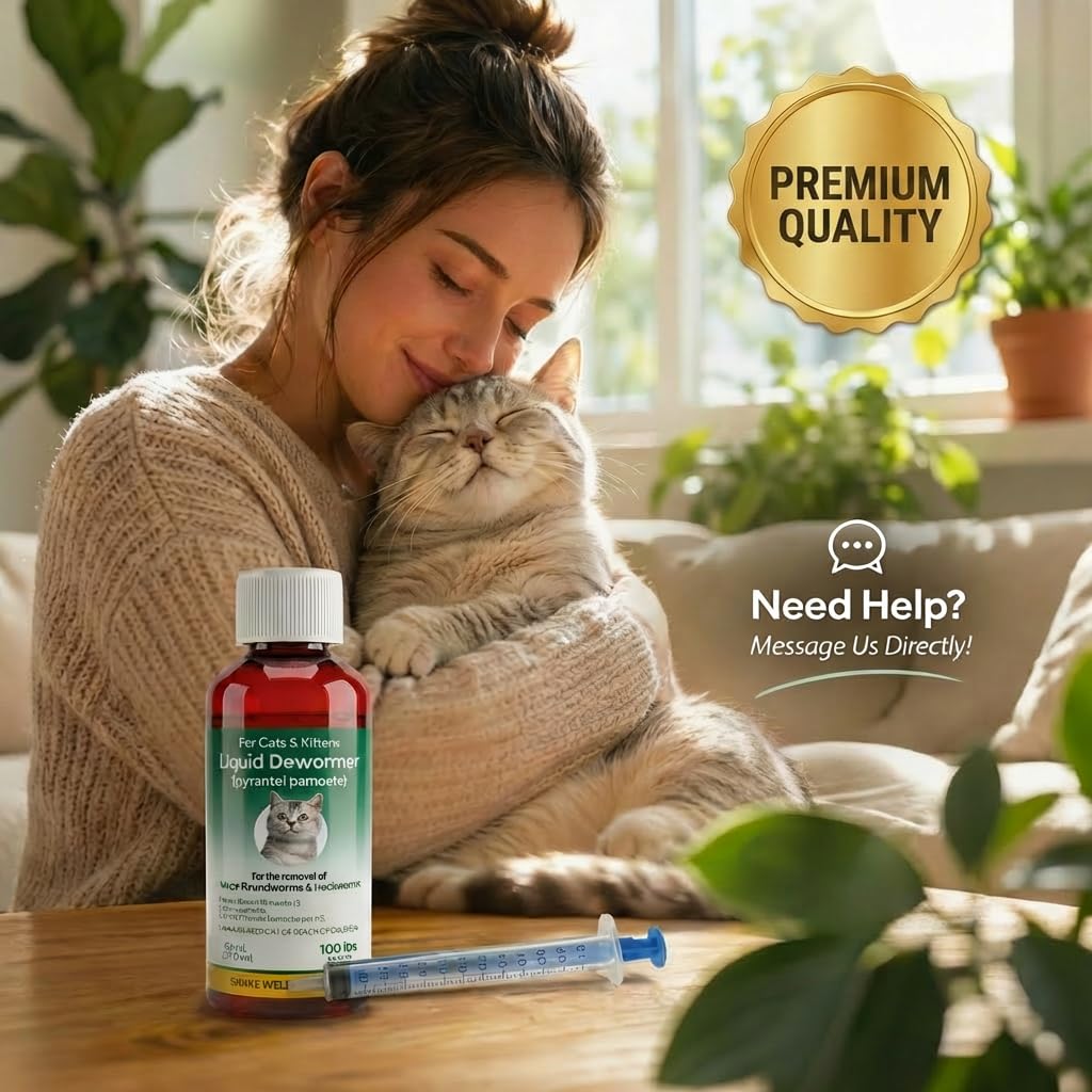 Liquid Dewormer for Cats & Kittens Pyrantel Pamoate Oral Suspension 50ml K369314