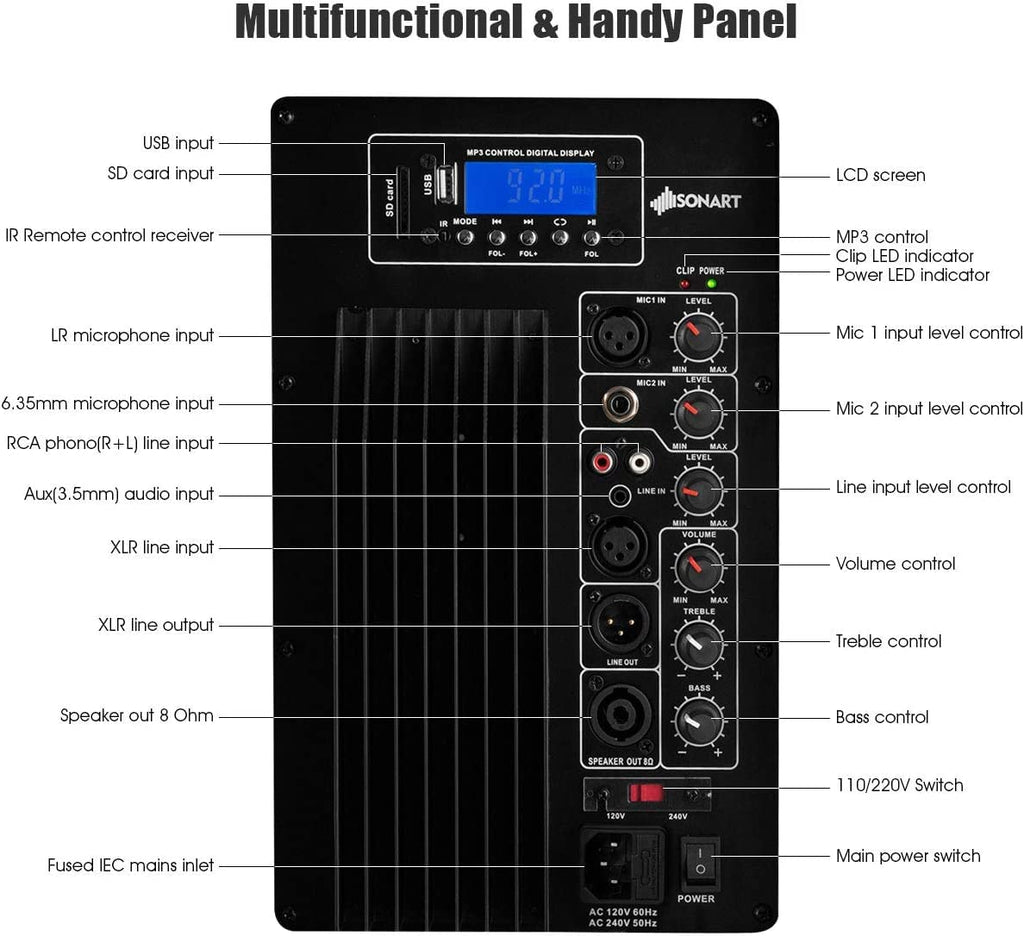 Portable 15" PA Speaker System Set N691686