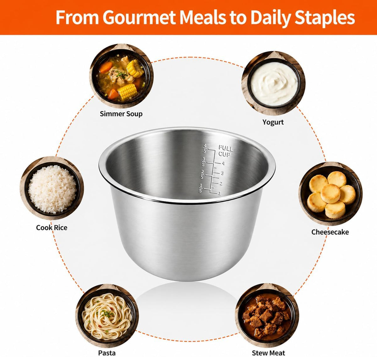Stainless Steel Replacement Inner Pot Bowl B575