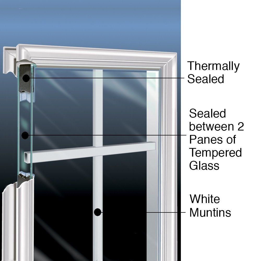Primed Fiberglass 1/2 Lite 1-Panel Prehung Entry Door 36" x 80" F80439
