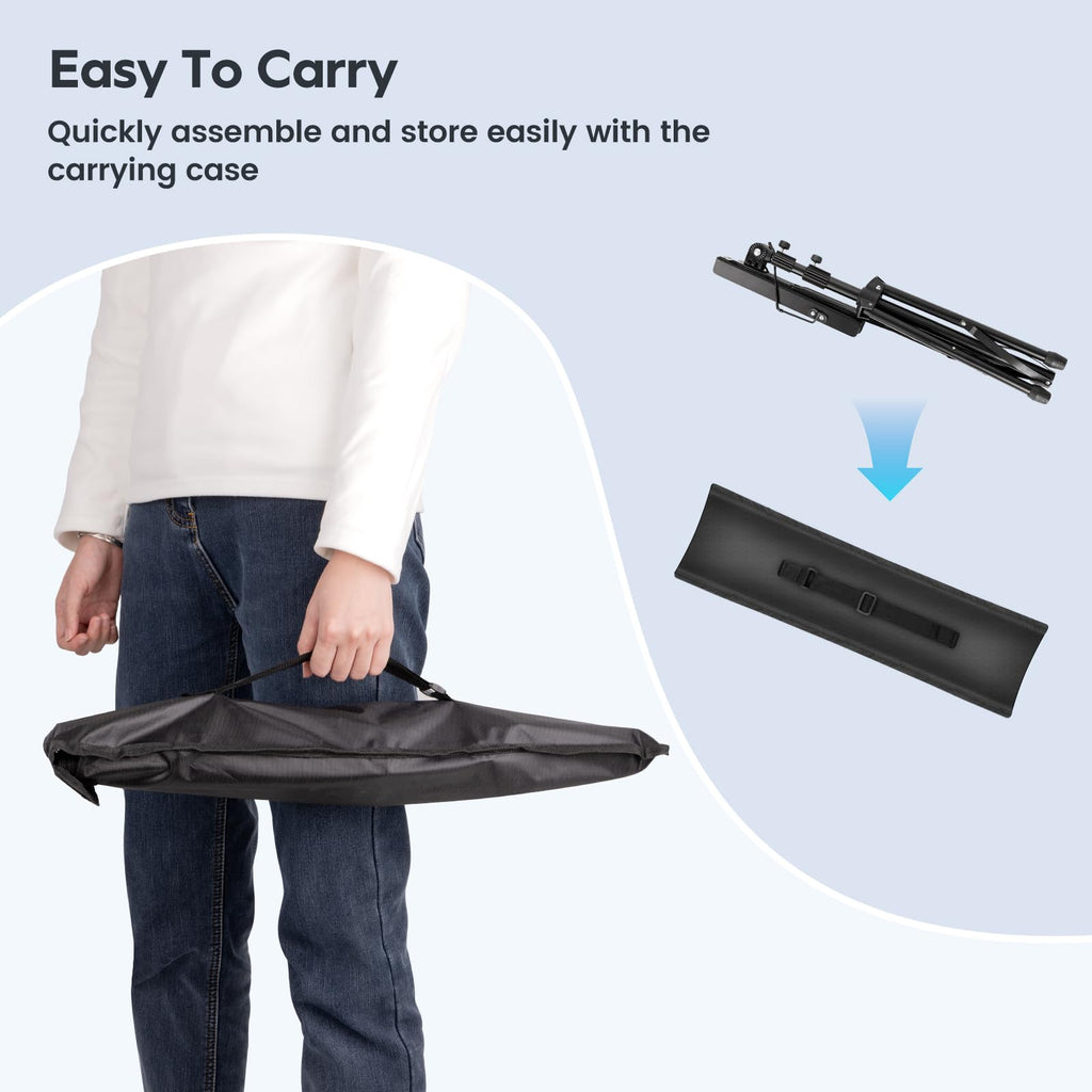 Black Adjustable Metal Music Stand with Carrying Bag X35712