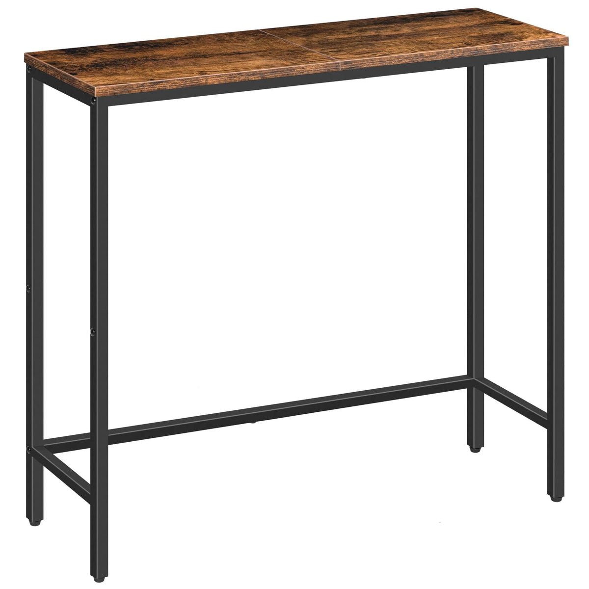 Narrow Console Table, Rustic Brown and Black F7169