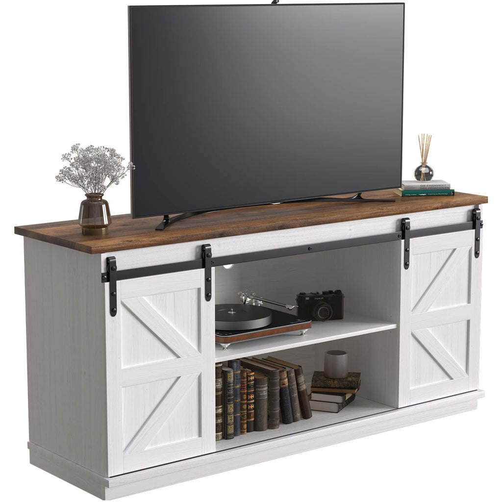 Bright White TV Stand for 65 Inch TV V36872