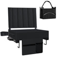 Black Padded Portable Folding Stadium Seat with Back Support and Cup Holder L480276