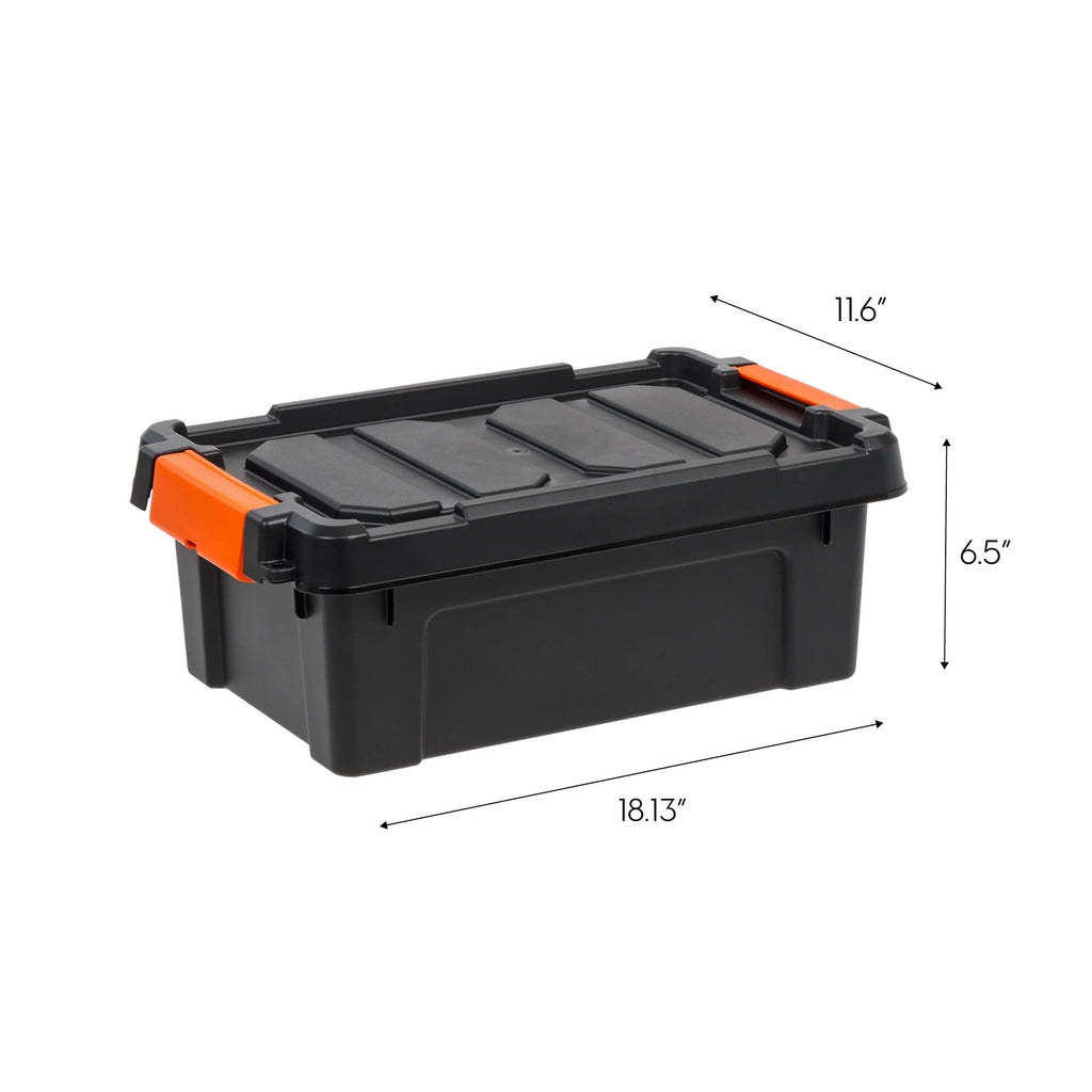 Heavy Duty Plastic Storage Bins with Lockable Lids, Black K478389