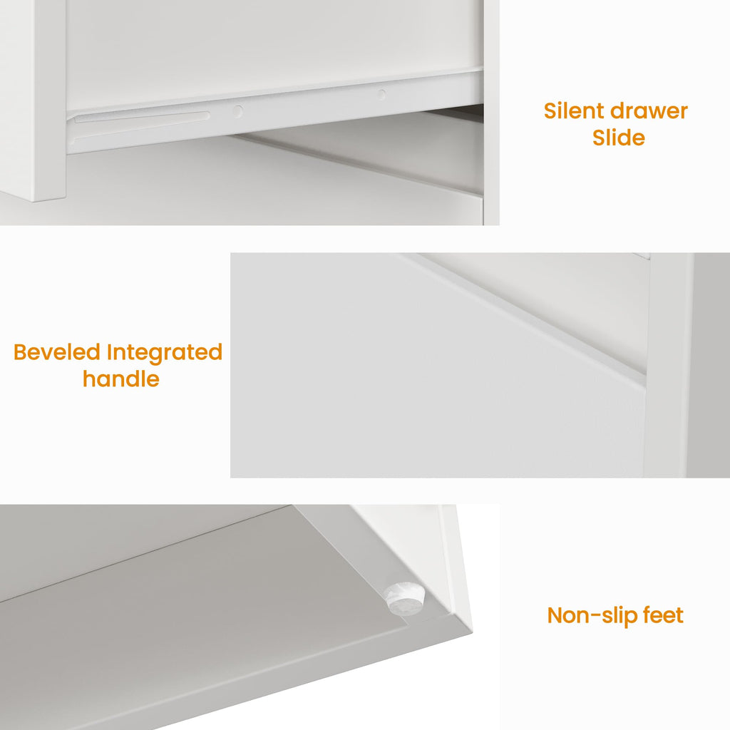 White 3 Drawer Nightstand I97080