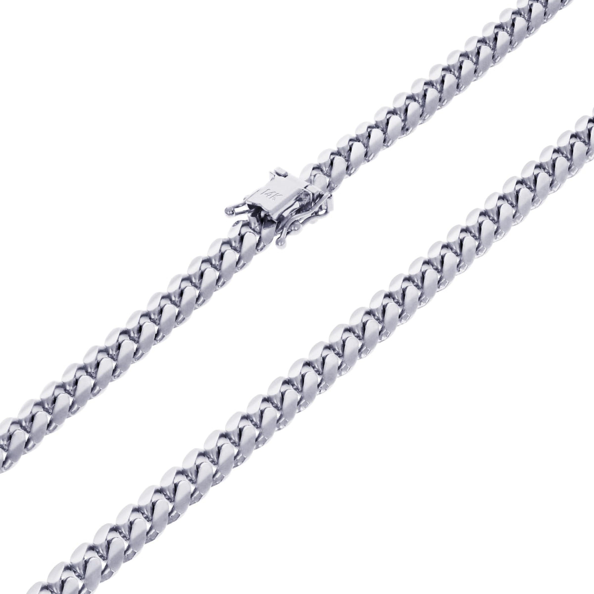 14k White Gold 6mm Chain Necklace K835