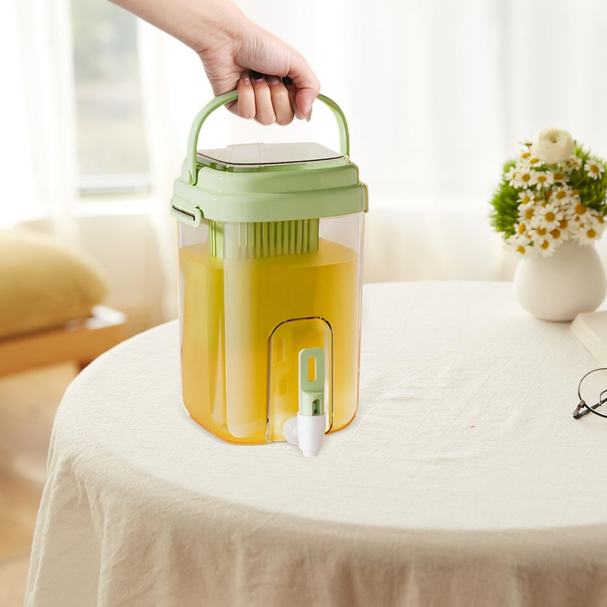 Green 2L Drink Dispenser with Faucet M68314