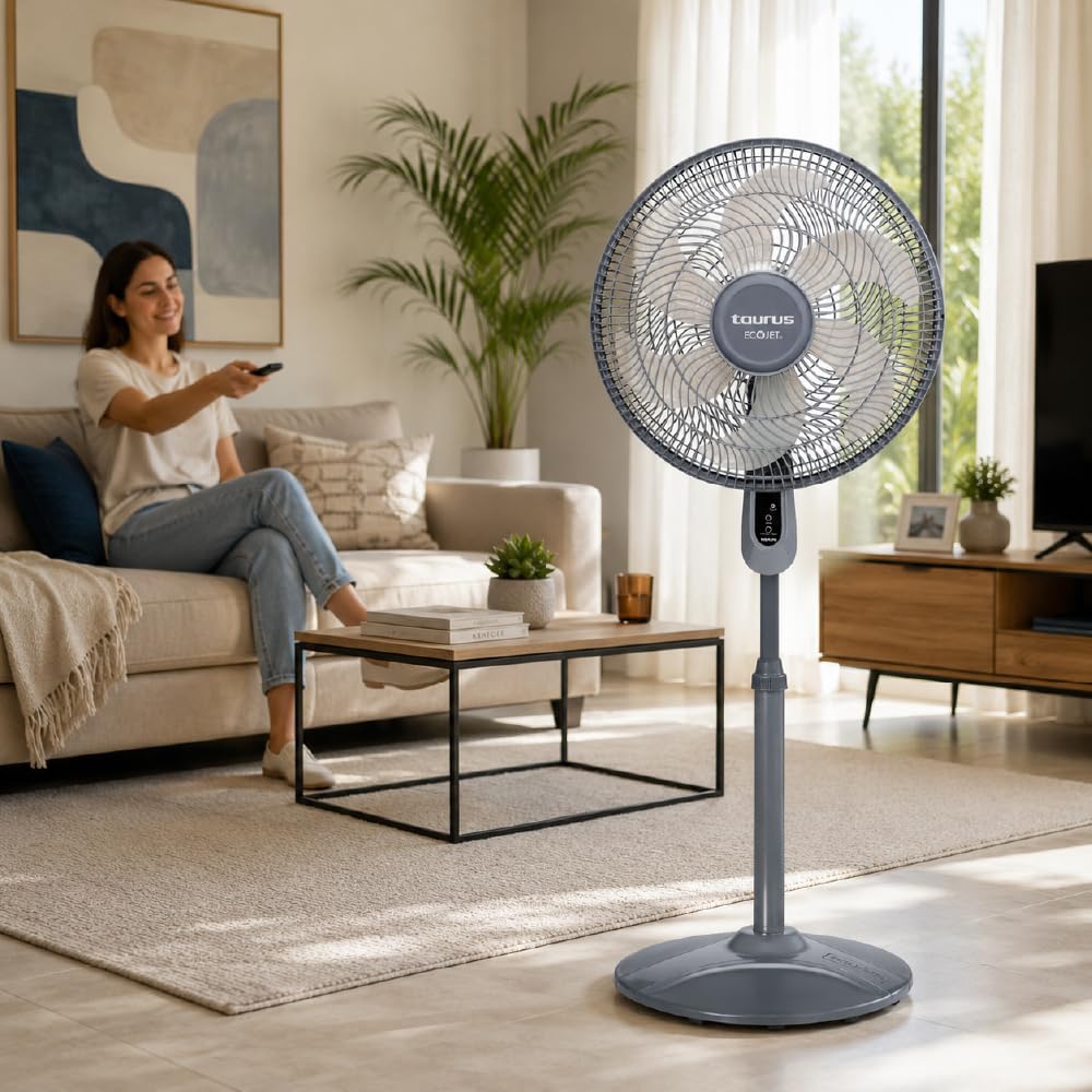 16” Pedestal Fan with Remote, Oscillating Standing Fan F2536