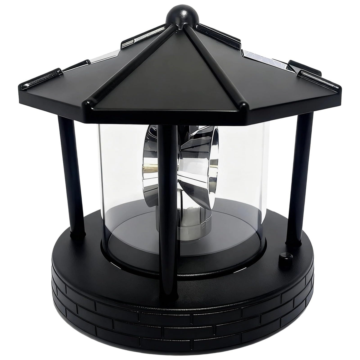 Solar Lighthouse with Rotating Beacon, 5.7 x 5.7 x 6.9 in N558
