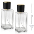 2 Pack 50ml Glass Spray Perfume Bottle Atomizer I135440