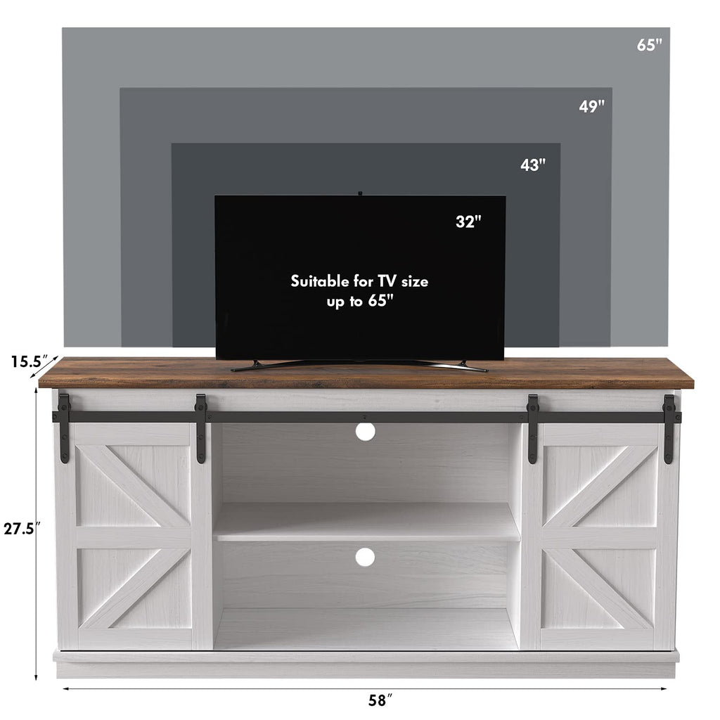 Bright White TV Stand for 65 Inch TV V36872