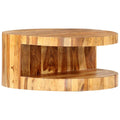 25.6"x11.8" Solid Sheesham Wood Round Coffee Table S933