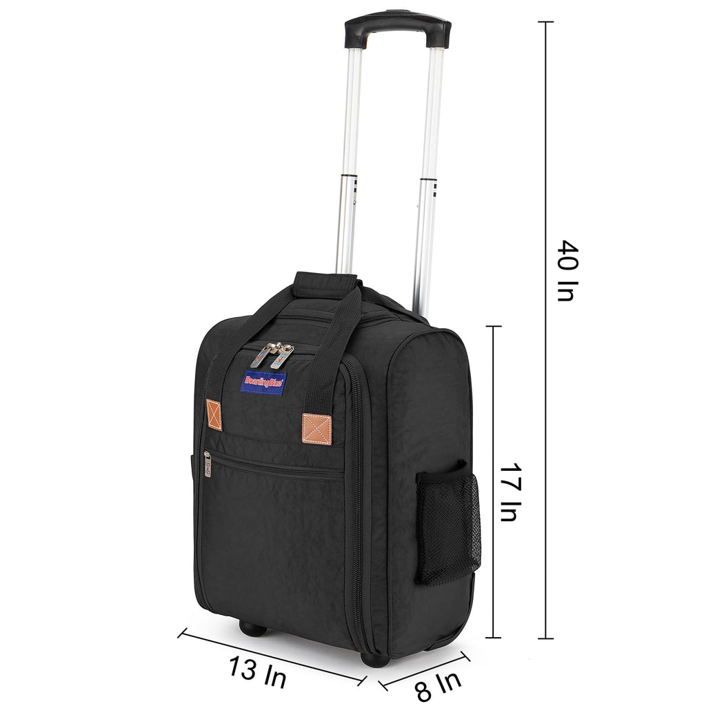 17x13x8 Inches Rolling Underseat Travel Bag Black U656086