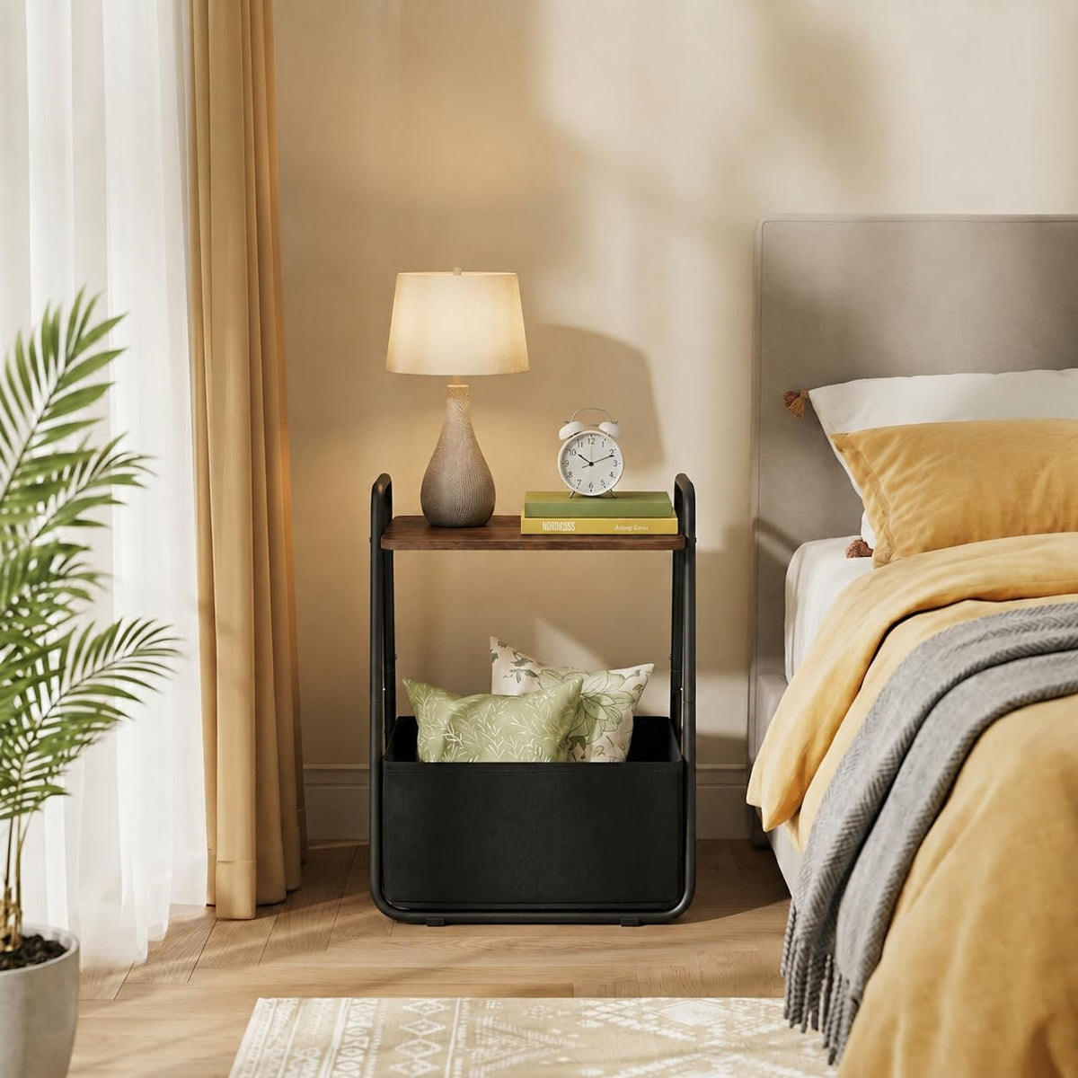 Small Storage Side Table with Metal Frame B769
