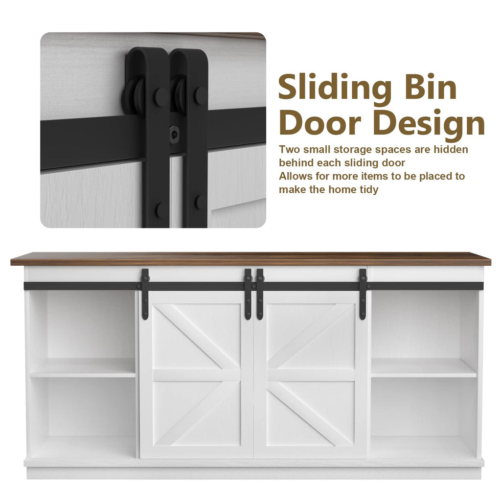 Bright White TV Stand for 65 Inch TV V36872