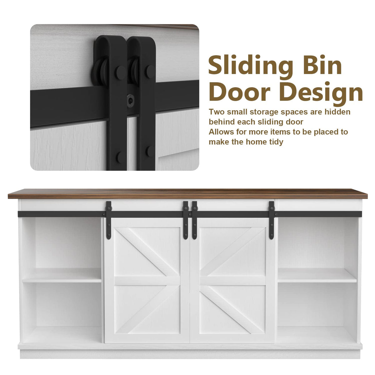 Bright White TV Stand for 65 Inch TV V36872