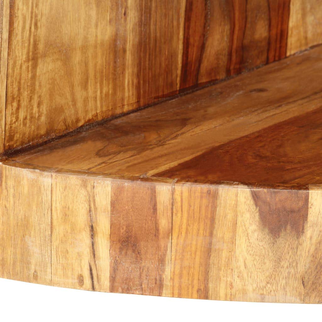25.6"x11.8" Solid Sheesham Wood Round Coffee Table S933