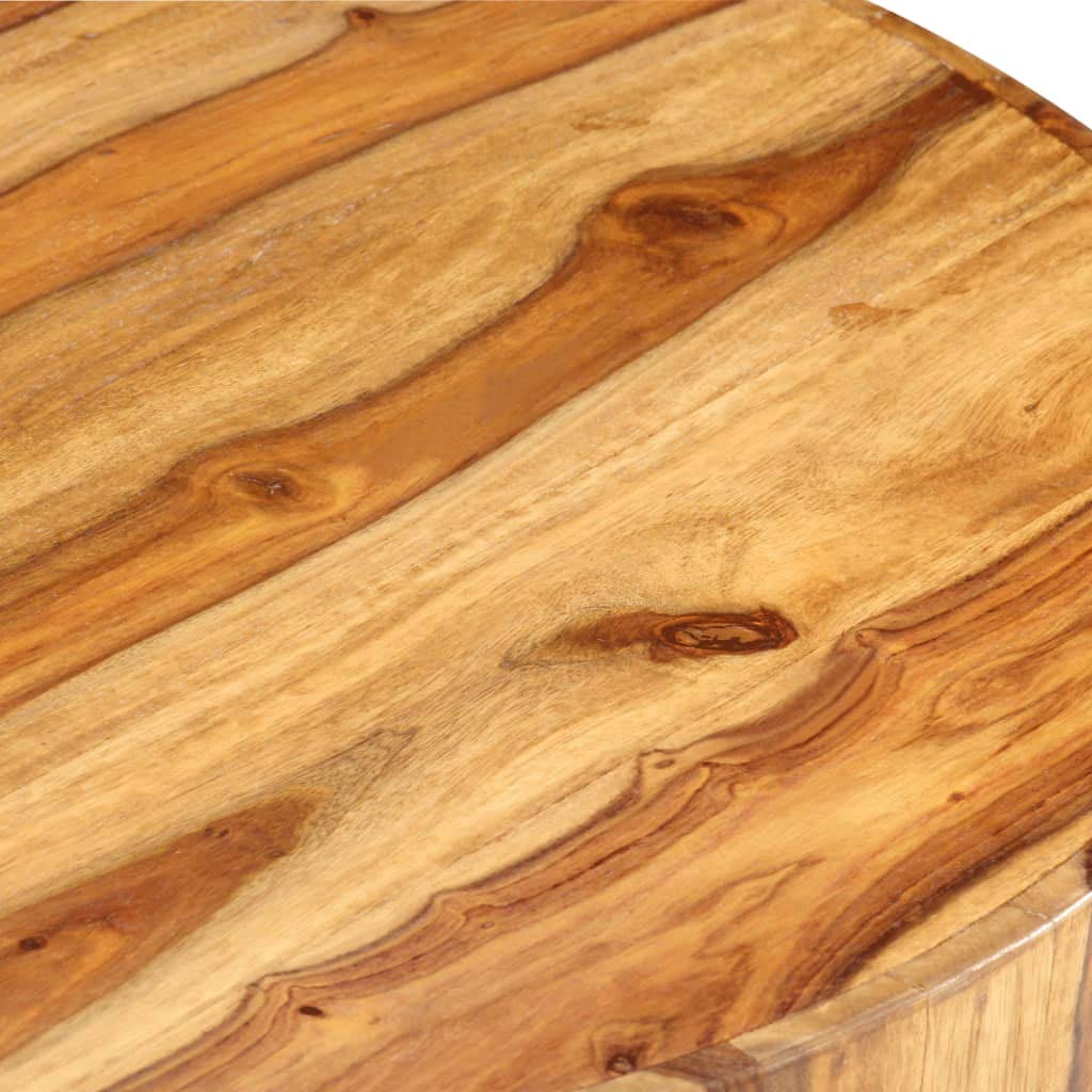 25.6"x11.8" Solid Sheesham Wood Round Coffee Table S933