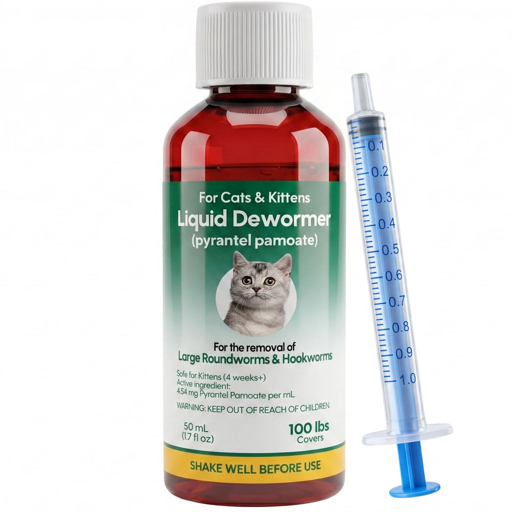 Liquid Dewormer for Cats & Kittens Pyrantel Pamoate Oral Suspension 50ml K369314