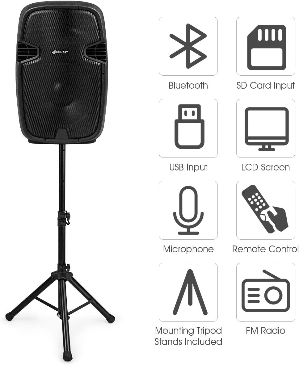 Portable 15" PA Speaker System Set N691686