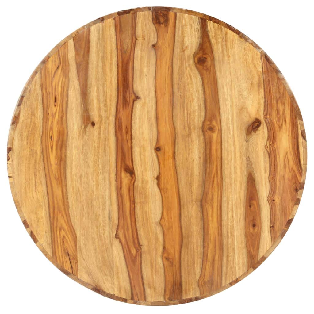 25.6"x11.8" Solid Sheesham Wood Round Coffee Table S933