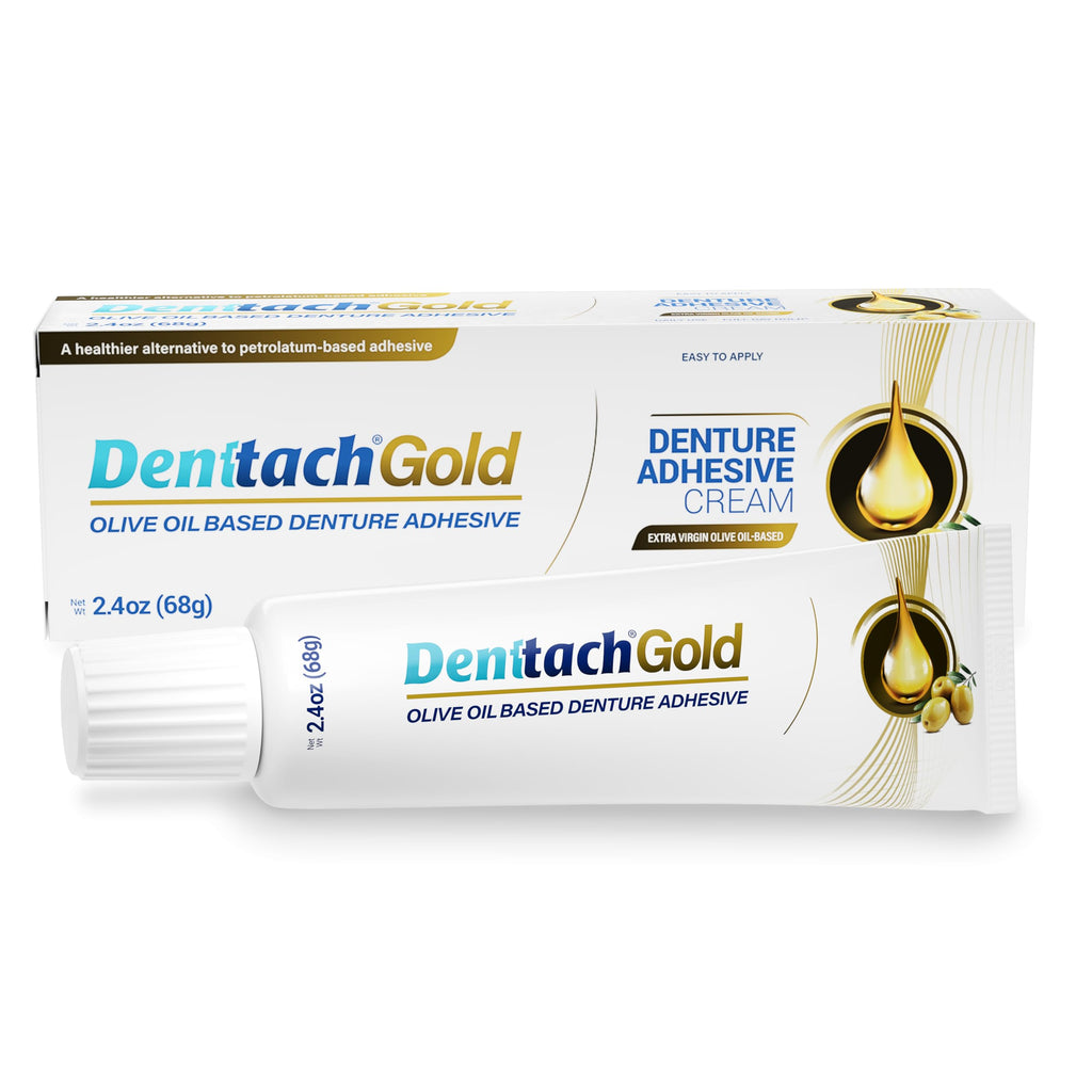 Gold Olive Oil Based Denture Adhesive Cream, Zinc Free, 2.4 Ounce A190