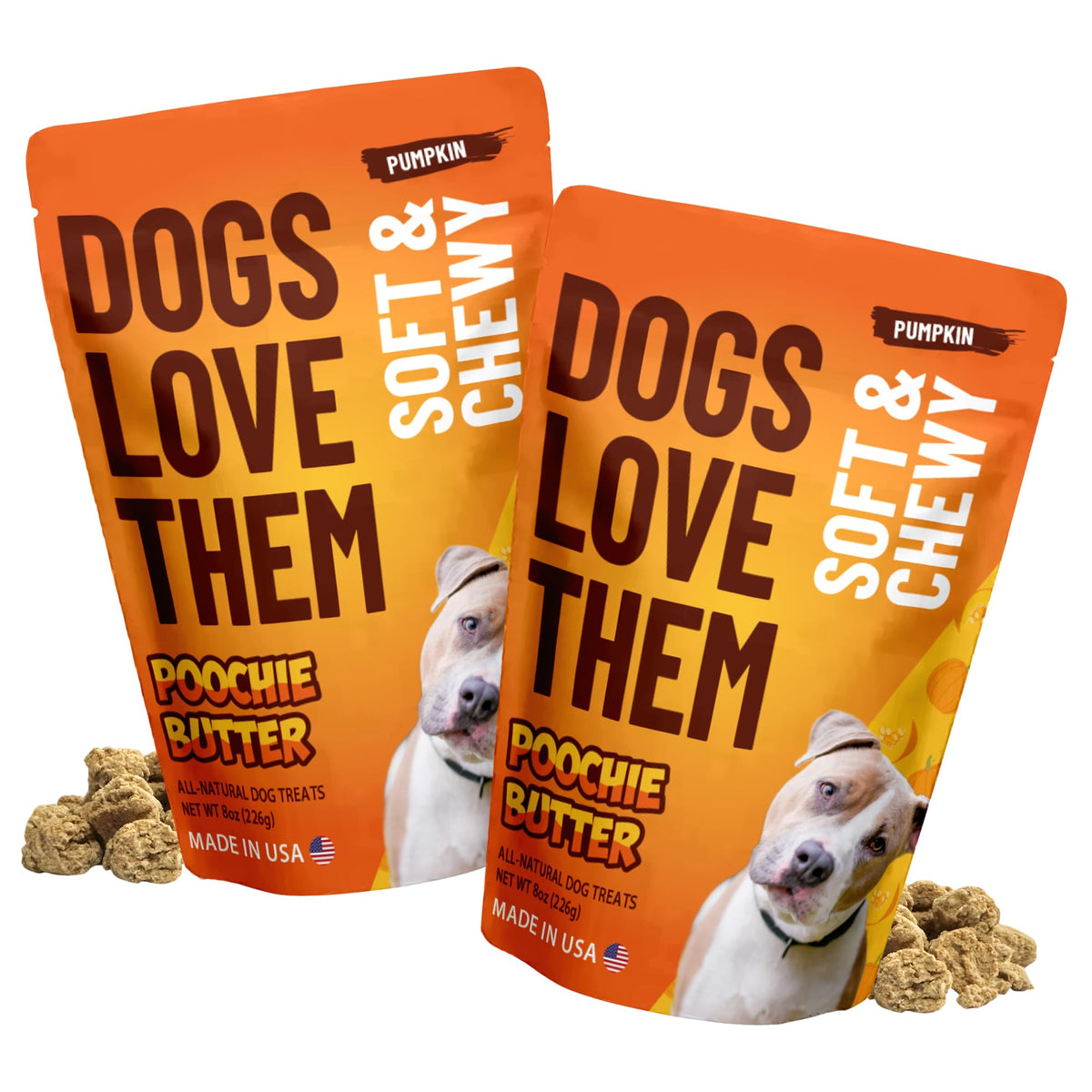 Soft & Chewy Pumpkin Dog Treats 8oz 2 Pack N433
