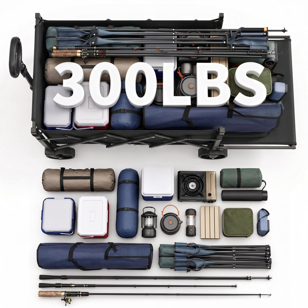 Collapsible Wagon with Tailgate, 300 lb Capacity Q734078