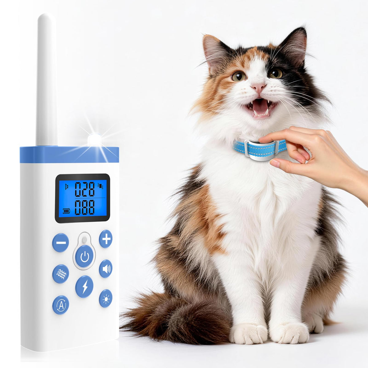 Lightweight Cat Training Collar with Remote, 4 Modes, IP67 Waterproof, Rechargeable U7328