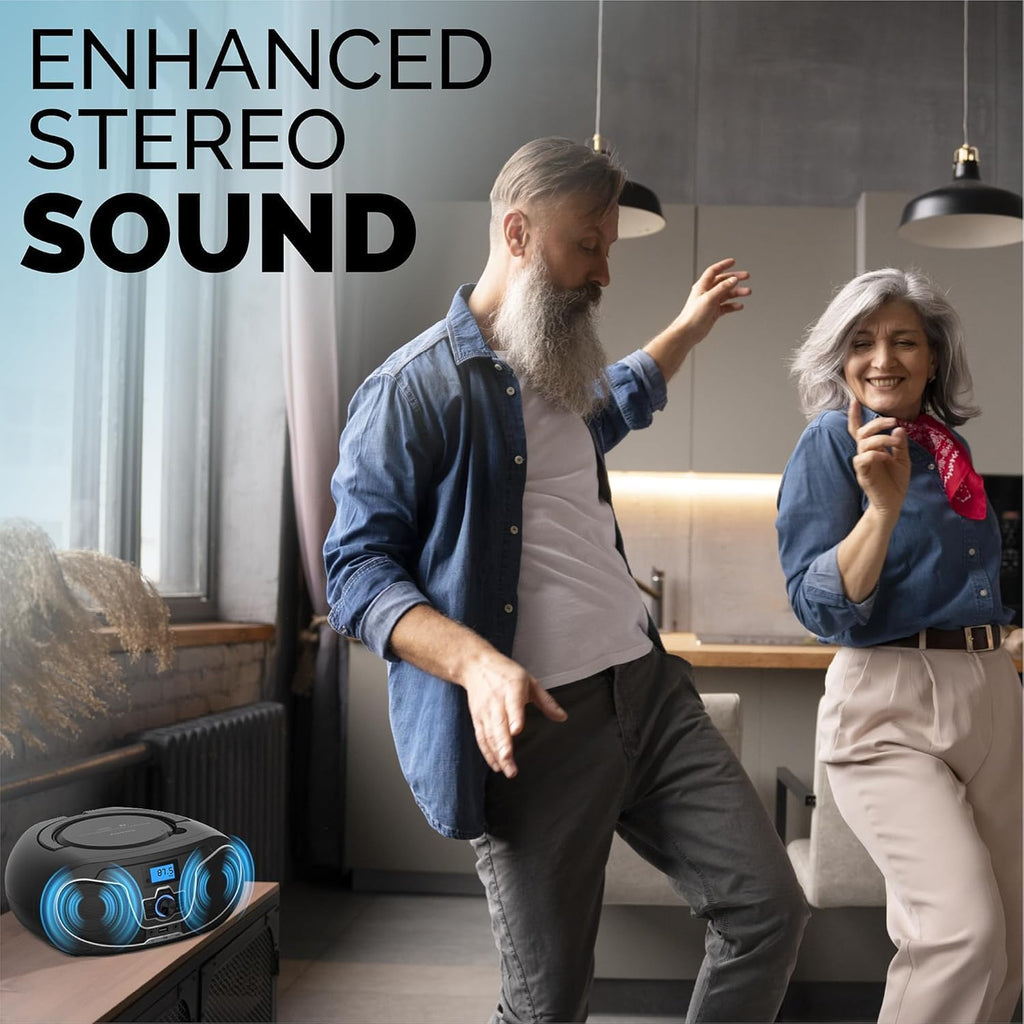Portable Bluetooth CD Player Boombox with FM Radio G604