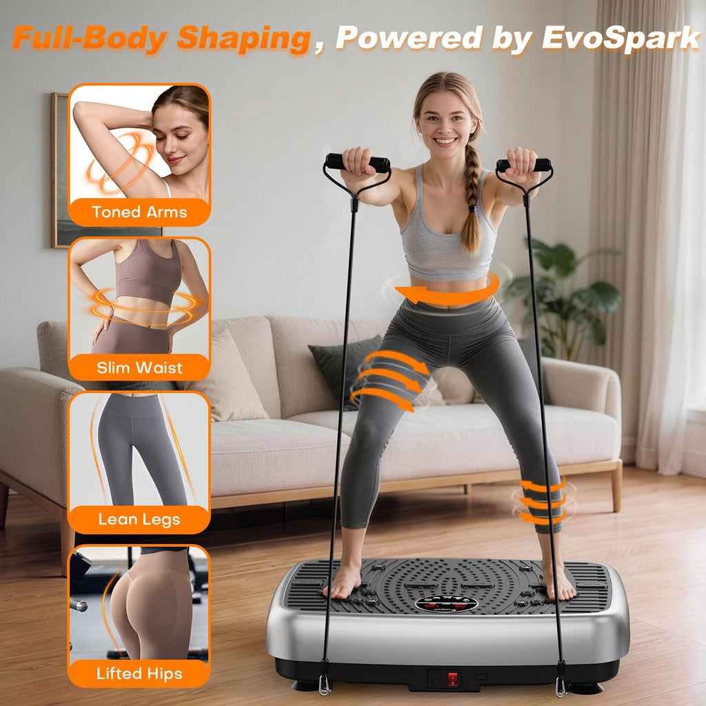 Vibration Plate Exercise Machine with Resistance Bands V75039