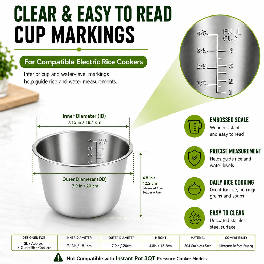 Stainless Steel Replacement Inner Pot Bowl B575