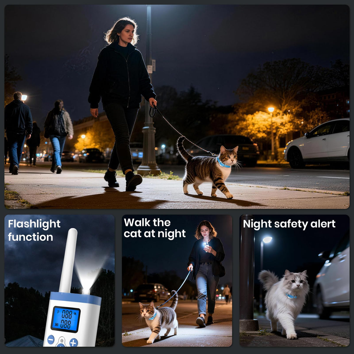 Lightweight Cat Training Collar with Remote, 4 Modes, IP67 Waterproof, Rechargeable U7328