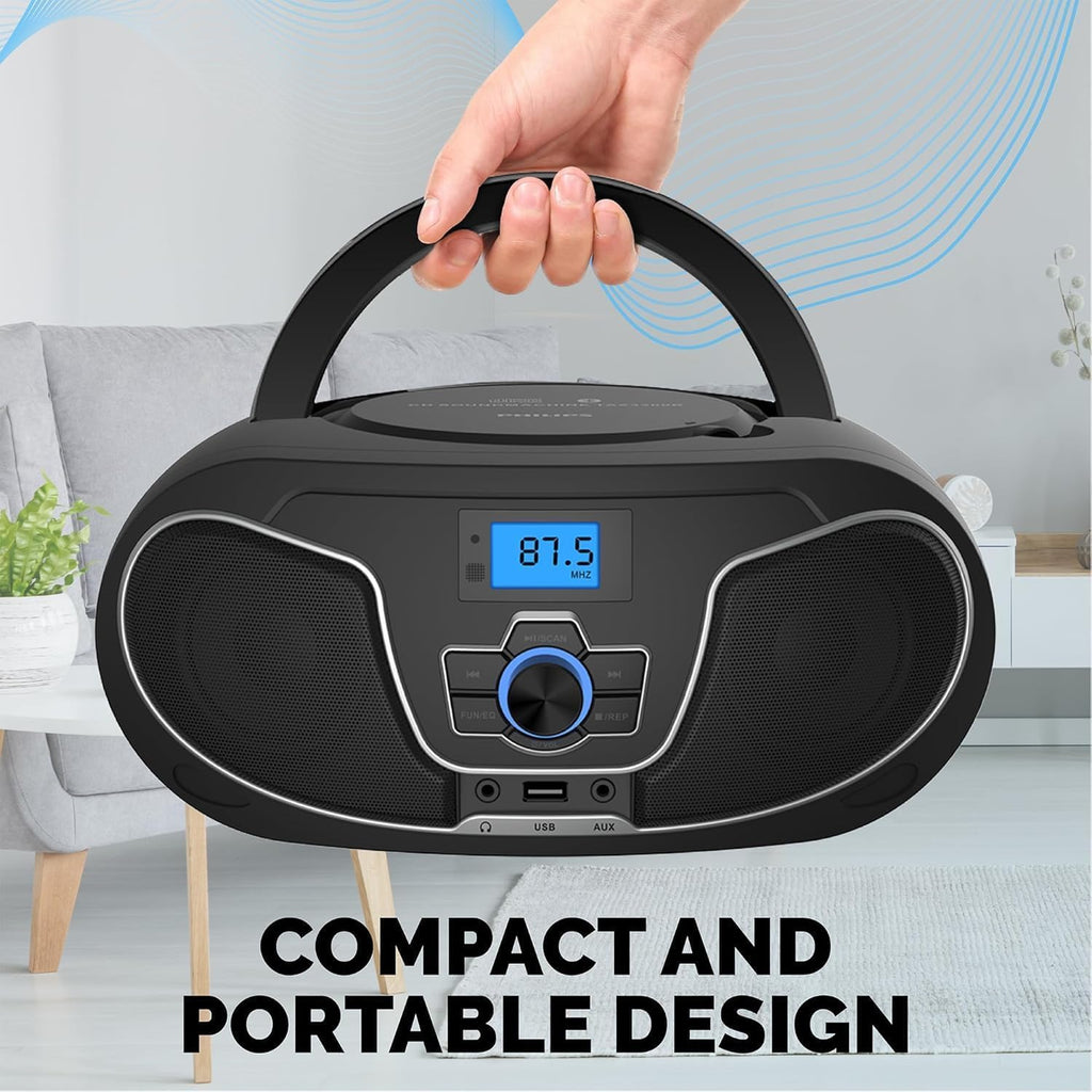 Portable Bluetooth CD Player Boombox with FM Radio G604