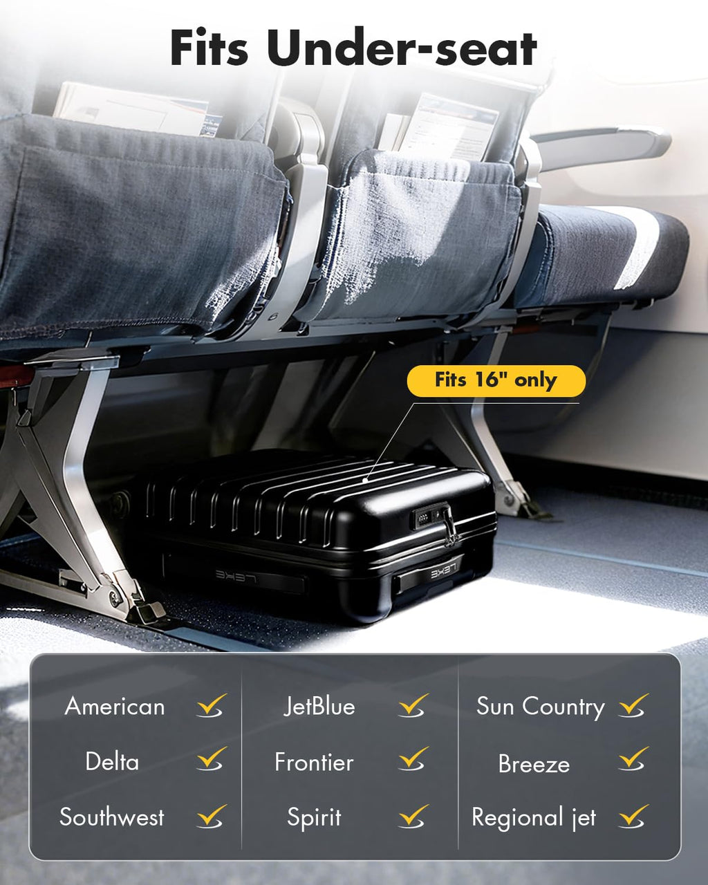 16 Inch Underseat Carry On Luggage G7638