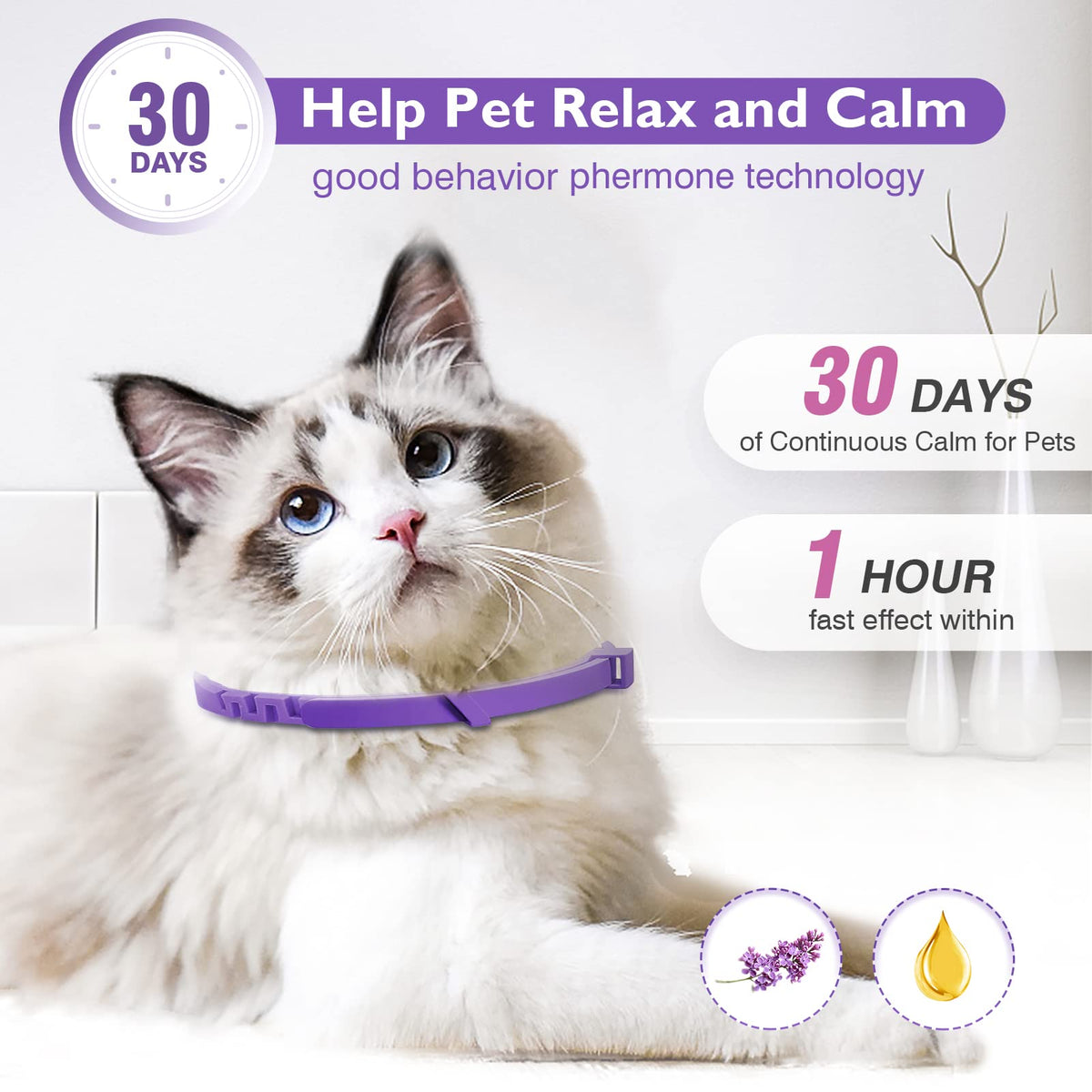 3 Pack Adjustable Calming Collars Q723