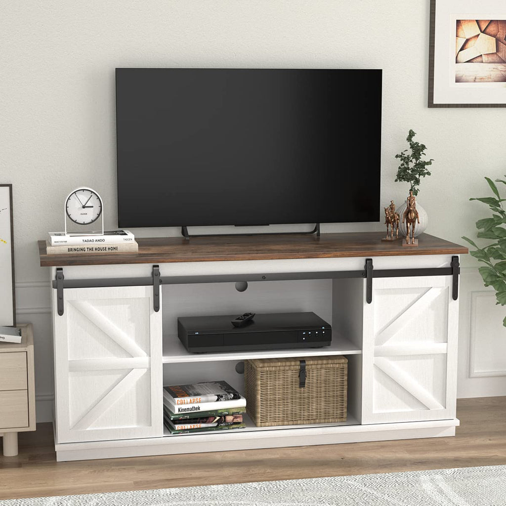 Bright White TV Stand for 65 Inch TV V36872