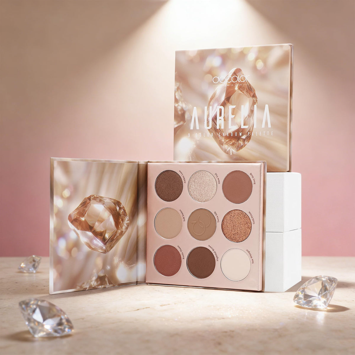 9 Colors Brown & Copper Eyeshadow Palette with Matte & Shimmer Finishes O1888