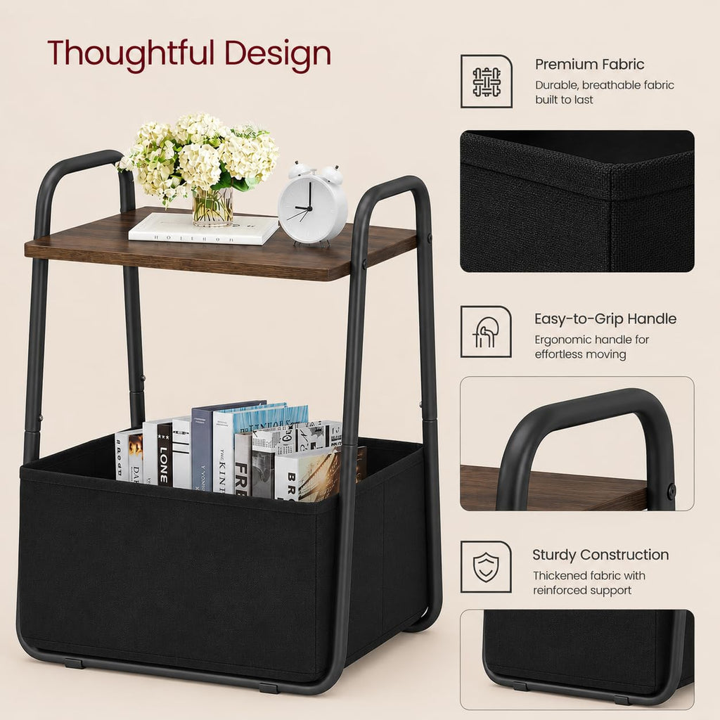 Small Storage Side Table with Metal Frame B769