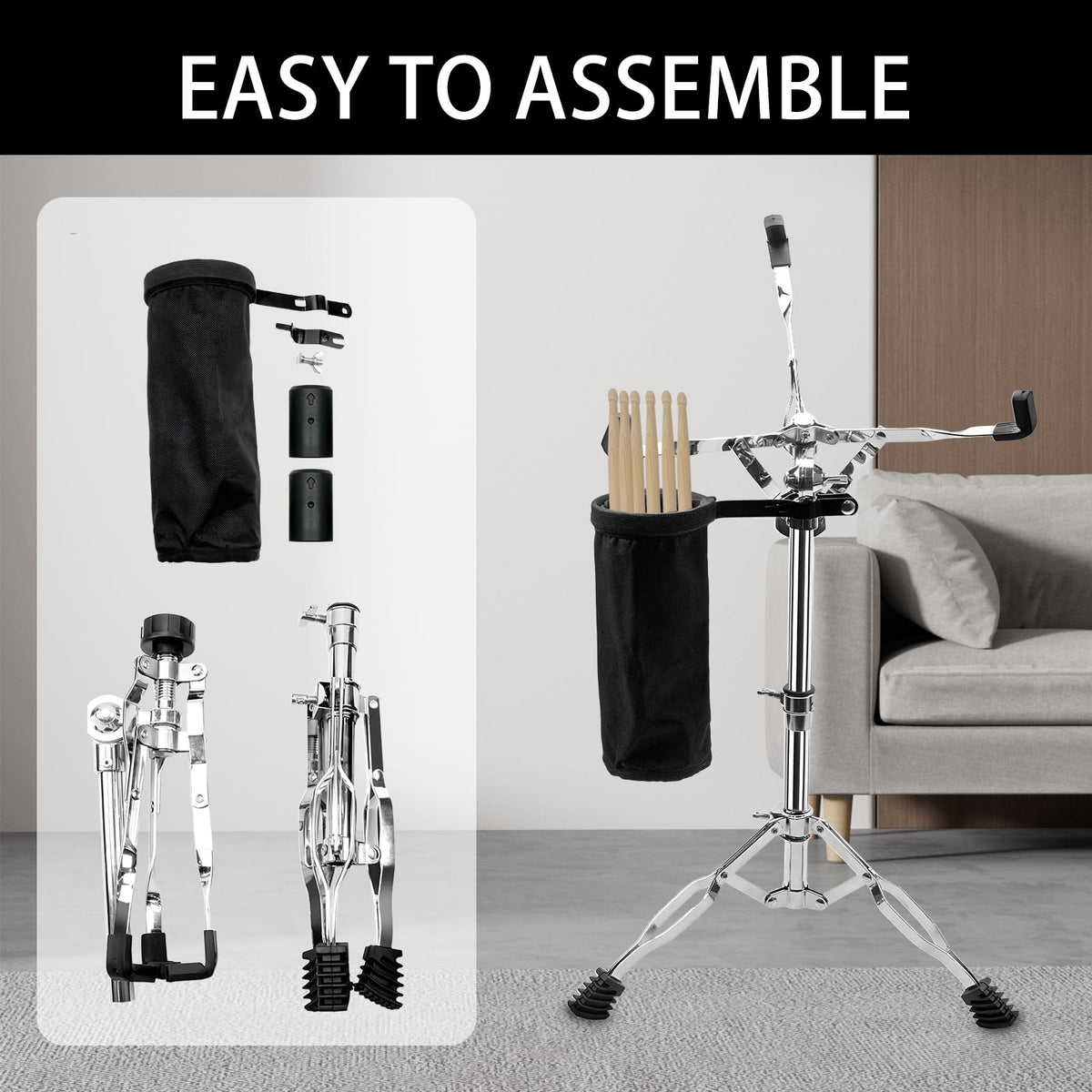 Adjustable Snare Drum Stand with Sticks Holder N202537